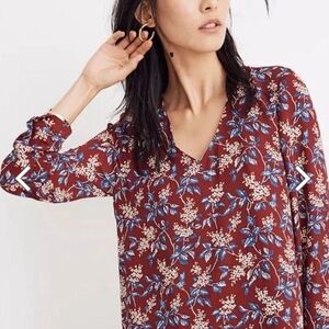 Madewell Floral Burgundy Dress